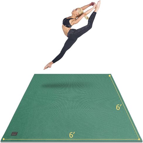 GXMMAT Large Yoga Mat 6'x4'/6'x6'/7'x5'(7mm/9mm), Extra Thick Workout Mats for Home Gym Flooring,Ultra Comfortable Non-Slip Quick Resilient Barefoot Wide Exercise Mat for Pilates,Stretching,Meditation in Kuwait