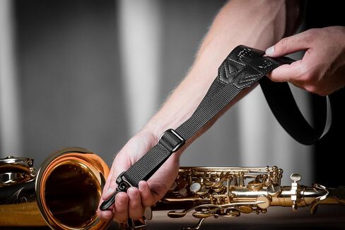 Saxophone Neck Strap. Artificial Leather Soft Padded Sax Strap. Adjustable Length & Comfortable for Alto Tenor Soprano Sax in Kuwait