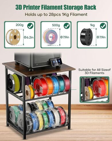3D Printer Stand with Filaments Storage - 3D Printer Table Filament Storage Rack Heavy Duty 3D Printer Cart Desk with Wheels for Workshop Studio Office (Black) in Saudi Arabia