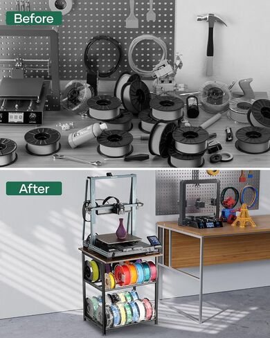 3D Printer Stand with Filaments Storage - 3D Printer Table Filament Storage Rack Heavy Duty 3D Printer Cart Desk with Wheels for Workshop Studio Office (Black) in Saudi Arabia