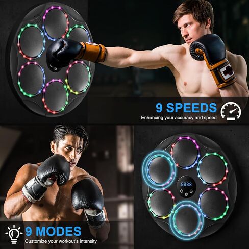 Music Boxing Machine, Boxing Machine with Smart Bluetooth, 9 Speeds and Modes, LED Display for Home, Indoor and Gym, （Boxing Gloves Included） in Saudi Arabia