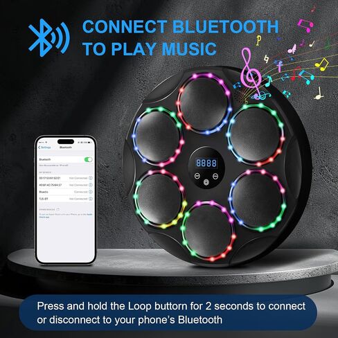 Music Boxing Machine, Boxing Machine with Smart Bluetooth, 9 Speeds and Modes, LED Display for Home, Indoor and Gym, （Boxing Gloves Included） in Saudi Arabia