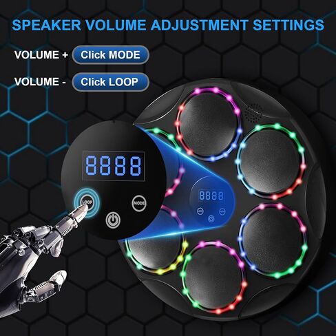 Music Boxing Machine, Boxing Machine with Smart Bluetooth, 9 Speeds and Modes, LED Display for Home, Indoor and Gym, （Boxing Gloves Included） in Saudi Arabia
