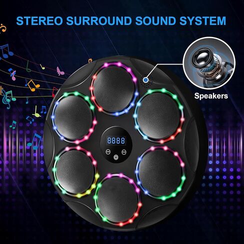 Music Boxing Machine, Boxing Machine with Smart Bluetooth, 9 Speeds and Modes, LED Display for Home, Indoor and Gym, （Boxing Gloves Included） in Saudi Arabia