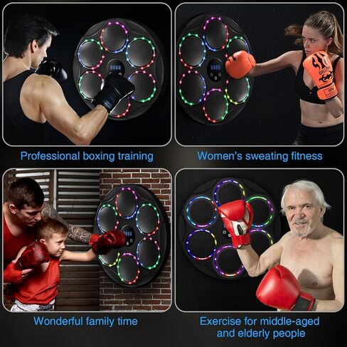 Music Boxing Machine, Boxing Machine with Smart Bluetooth, 9 Speeds and Modes, LED Display for Home, Indoor and Gym, （Boxing Gloves Included） in Saudi Arabia