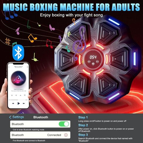 Music Boxing Machine with Gloves, Music Punching Machine, Wall Punching Pad for Boxing Music, Music Boxing Machine for Adults, Kids, Women in Kuwait