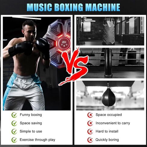 Music Boxing Machine with Gloves, Music Punching Machine, Wall Punching Pad for Boxing Music, Music Boxing Machine for Adults, Kids, Women in Kuwait