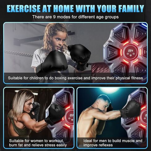 Music Boxing Machine with Gloves, Music Punching Machine, Wall Punching Pad for Boxing Music, Music Boxing Machine for Adults, Kids, Women in Kuwait