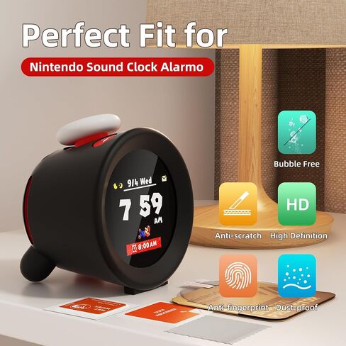 HD Films for Nintendo Sound Clock Alarmo, Transparent HD Clear Screen Protector Compatible with Nintendo Alarmo 2 Pack, High Definition Anti-Scratching Anti-Fingerprint in Saudi Arabia