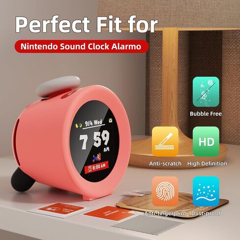 HD Films for Nintendo Sound Clock Alarmo, Transparent HD Clear Screen Protector Compatible with Nintendo Alarmo 2 Pack, High Definition Anti-Scratching Anti-Fingerprint in Saudi Arabia
