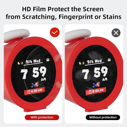 HD Films for Nintendo Sound Clock Alarmo, Transparent HD Clear Screen Protector Compatible with Nintendo Alarmo 2 Pack, High Definition Anti-Scratching Anti-Fingerprint in Saudi Arabia