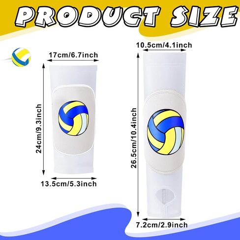 Aoriher Volleyball Knee Pad and Arm Sleeve with Protection Pad Elbow Sleeve with Thumb Hole Volleyball Accessory for Girl (White) in Saudi Arabia