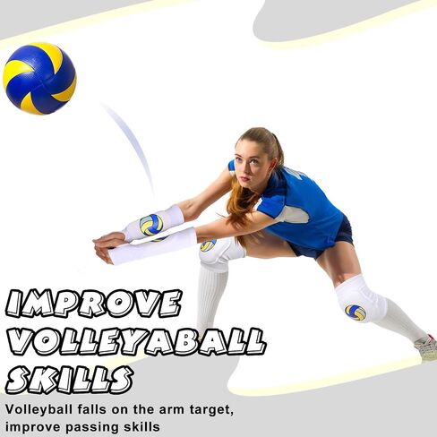 Aoriher Volleyball Knee Pad and Arm Sleeve with Protection Pad Elbow Sleeve with Thumb Hole Volleyball Accessory for Girl (White) in Saudi Arabia