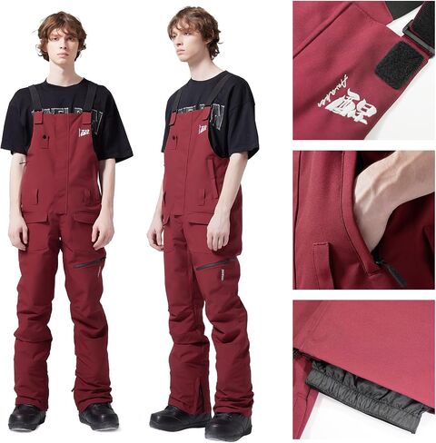 Men Ski Bib Overalls Warm Waterproof Wear Resistant One Piece Ski Bib Overalls For Single And Double Board Skiing in Saudi Arabia