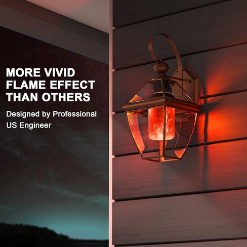 Hompavo 【Upgraded】 LED Flame Light Bulbs, 4 Modes Flickering Light Bulbs with Upside Down Effect, E26/E27 Flame Bulb for Halloween Christmas Party Patio Porch Home Indoor & Outdoor Decorations - 2 in Saudi Arabia