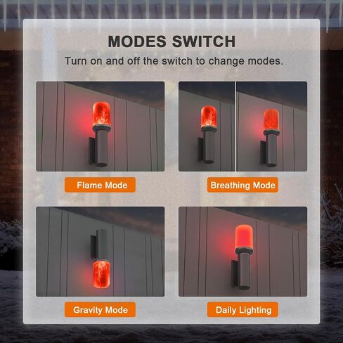 Hompavo 【Upgraded】 LED Flame Light Bulbs, 4 Modes Flickering Light Bulbs with Upside Down Effect, E26/E27 Flame Bulb for Halloween Christmas Party Patio Porch Home Indoor & Outdoor Decorations - 2 in Saudi Arabia