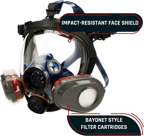 Parcil Distribution Gas Mask Survival Nuclear and Chemical Full Face Respirator - Organic Vapor & Particulate - CE Tested in Kuwait
