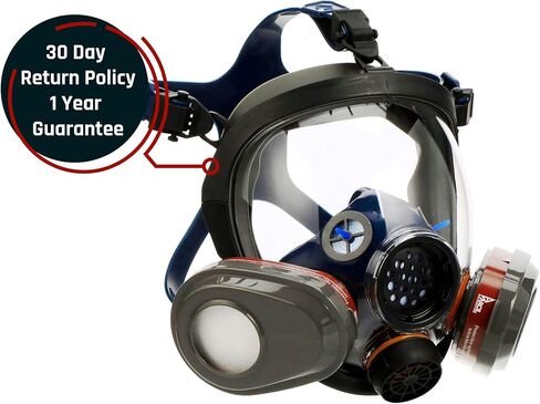 Parcil Distribution Gas Mask Survival Nuclear and Chemical Full Face Respirator - Organic Vapor & Particulate - CE Tested in Kuwait