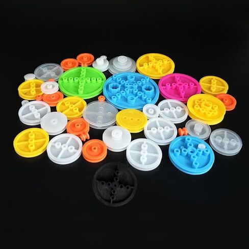 46PCS Belt Pulley Set Plastic Belt Pulley with Rubber Band for RC Car Truck Robot DIY Model Toy Accessories in Kuwait