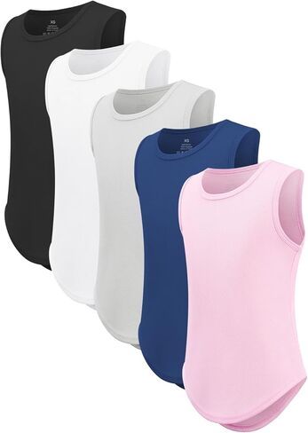 5 Packs Girls Athletic Tank Tops Active Dry Fit Tank Top for Girls Dance Yoga Workout Tops for Exercise in Kuwait
