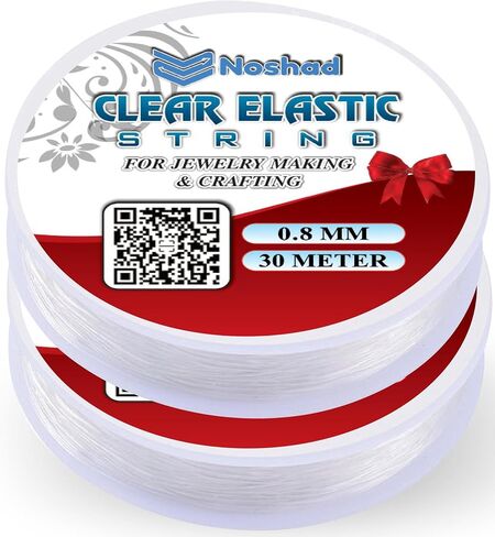 Noshad® 30Meter Clear Elastic String, Spool of Streachy Cord, Thread for Crafts and Beading, DIY Projects, Bracelet & Jewelry Making. (0.5mm Pack of 1) in Saudi Arabia