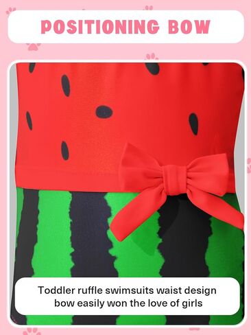 ملابس سباحة للفتيات من قطعة واحدة ملابس سباحة لطيفة مكشكشة للأطفال الصغار ملابس سباحة للشاطئ سريعة الجفاف مقاس 1-5 سنوات in Kuwait