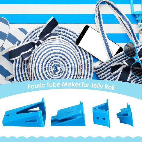 2 Set Fabric Tube Maker for Fabric Roll Rugs, Fabric Roll Tube Maker for Rugs, Bias Tape Maker Suitable for Fabric DIY, Woven Fabric Sewing, Making Fabric Roll Rugs Easier and Faster 676226 in Kuwait