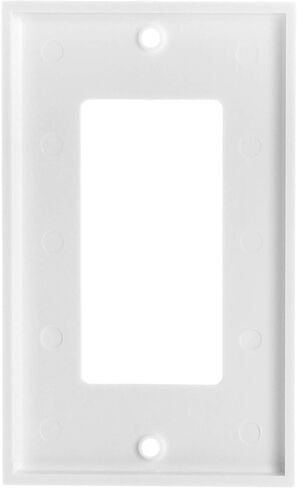 Cmple - Flexible Adapter Insert for Decorator Wall Plate 1-Gang Wall Plate with Flexible Opening Pass Through Single Gang Wall Plate for Cables - White in Kuwait