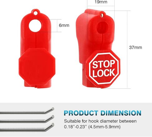 IRONWALLS 100PCS Peg Hook Locks Stop Locks, 6mm Plastic Stop Locks Pegboard Locks Red for Retail Store in Kuwait