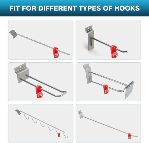 IRONWALLS 100PCS Peg Hook Locks Stop Locks, 6mm Plastic Stop Locks Pegboard Locks Red for Retail Store in Kuwait