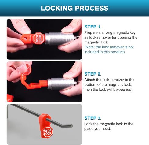 IRONWALLS 100PCS Peg Hook Locks Stop Locks, 6mm Plastic Stop Locks Pegboard Locks Red for Retail Store in Kuwait