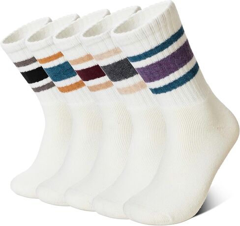 Merino Wool Socks for Women 5 Pairs Warm Winter Hiking Thick Thermal Cozy Boot Work Soft Ladies Crew Socks in Saudi Arabia