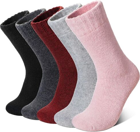 Merino Wool Socks for Women 5 Pairs Warm Winter Hiking Thick Thermal Cozy Boot Work Soft Ladies Crew Socks in Saudi Arabia