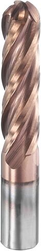 HARFINGTON الكرة نهاية الأنف مطحنة 4 الناي 3/16 "قطر 3/16" عرقوب كربيد التنغستن القصدير المغلفة دوامة CNC راوتر بت 3/4 "طول القطع كرة نهاية واحدة لنحت النقش طحن in Saudi Arabia