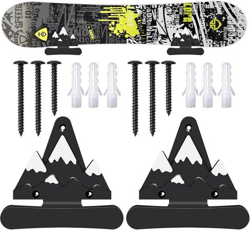 Snowboard Wall Mount with Hooks, Snowboard Rack, Fits Any Board, Safely Store and Display Your Skis, Wall Art in Saudi Arabia