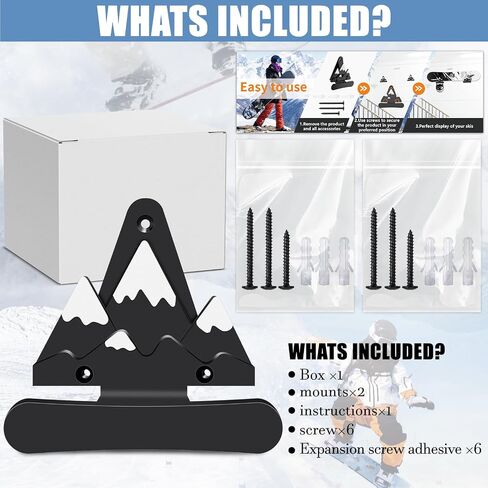 Snowboard Wall Mount with Hooks, Snowboard Rack, Fits Any Board, Safely Store and Display Your Skis, Wall Art in Saudi Arabia