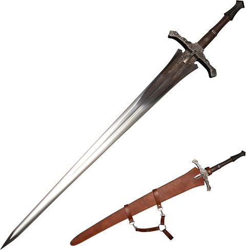 The Sword Series in The Game ER is Made of Metal, Stainless Steel, and Features a Knight Sword and a Sharp Giant Sword, Equipped with a Leather Sheath in Saudi Arabia