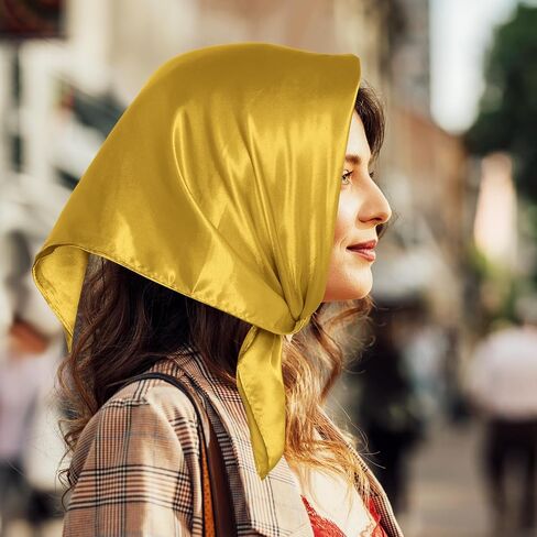Pistha وشاح شيفون مربع الشريط وشاح للرقبة وشاح من الساتان منديل لجميع القديسين الرجعية النساء الفتيات زي الإكسسوار in Saudi Arabia