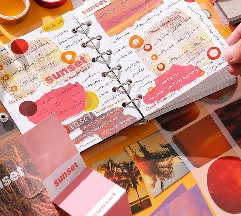 ChezMause Scrapbooking Supplies Kit, Aesthetic Daily Travel Scrapbook Kit for Bullet Junk Scrapbook Journal Supplies, DIY Journaling Supplies, Birthday Craft Gift for Girl Kid Women (Nightfall) in Saudi Arabia