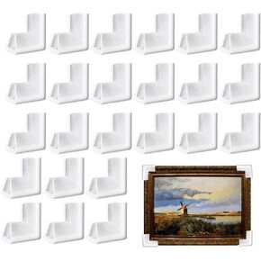24Pcs Picture frame corner protectors,Photo Mirror TV Frame Edge Protection Corners for Shipping Moving,White foam corners for packing
