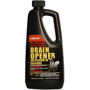 Roebic Professional Strength Drain Opener Liquid, Dissolves Grease, Hair and Soap Scum in Minutes, 32 Ounces (1 Quart)