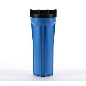 Hydronix HF3-10BLBK14 10" Blue Housing with Black Rib Cap For RO & Filtration Systems, 1/4" Ports