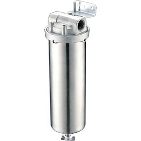Amwater NSF/ANSI 42 Certification Stainless Steel Filter Housing for 10" Filter Cartridge, 3/4" NPT Water Filter Housing for Whole House Water Purification of Stainless Steel 304 (10" A Housing)
