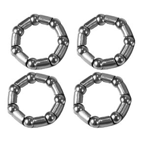 4pcs Bicycle Ball Bearing Retainer (Silver, 5/16 Inch x 7 Ball) for Bike Crank Bottom Bracket