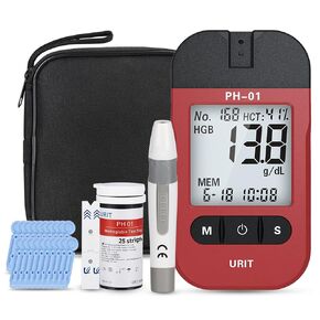 Hemoglobin Test Meter with 25 Hemoglobin Test Strips, Hemoglobin Home Test Meter, Easy to Use
