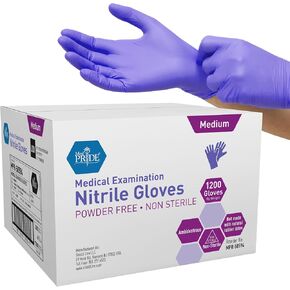 MED PRIDE Medical Nitrile Gloves [300 Count] Ambidextrous, Heavy-Duty, Tear-Resistant, Powder & Latex-Free, Non-Sterile, Blue
