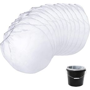 Paint Strainer Bags, 12 Pieces 2 Gallon White Fine Mesh Filter Bag, Bucket Elastic Opening Strainer Bags Hydroponic Paint Filter Bag for Paint Gardening