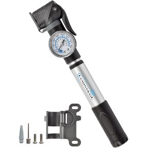 Lumintrail Portable Mini Bike Pump Fits Presta Valve & Schrader Valves - Frame Mount Bicycle Tire Air Pump with Pressure Gauge - Portable Small Ball, Bike Pump