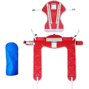 Hoyer Lift Sling with Thick Pads for Patient Lift,Shower,Toilet - Includes Waist Belt with Buckle - Head Support Option Available (Red, Large,with Head Support,with 1pc Slide Glove) in Kuwait