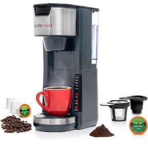 Mixpresso Single Serve K-Cup Coffee Maker With 4 Brew Sizes for 1.0 & 2.0 K-Cup Pods, Removable 45oz Water Tank, Quick Brewing with Auto Shut-Off, Rapid Brew Technology Gray Coffee Maker